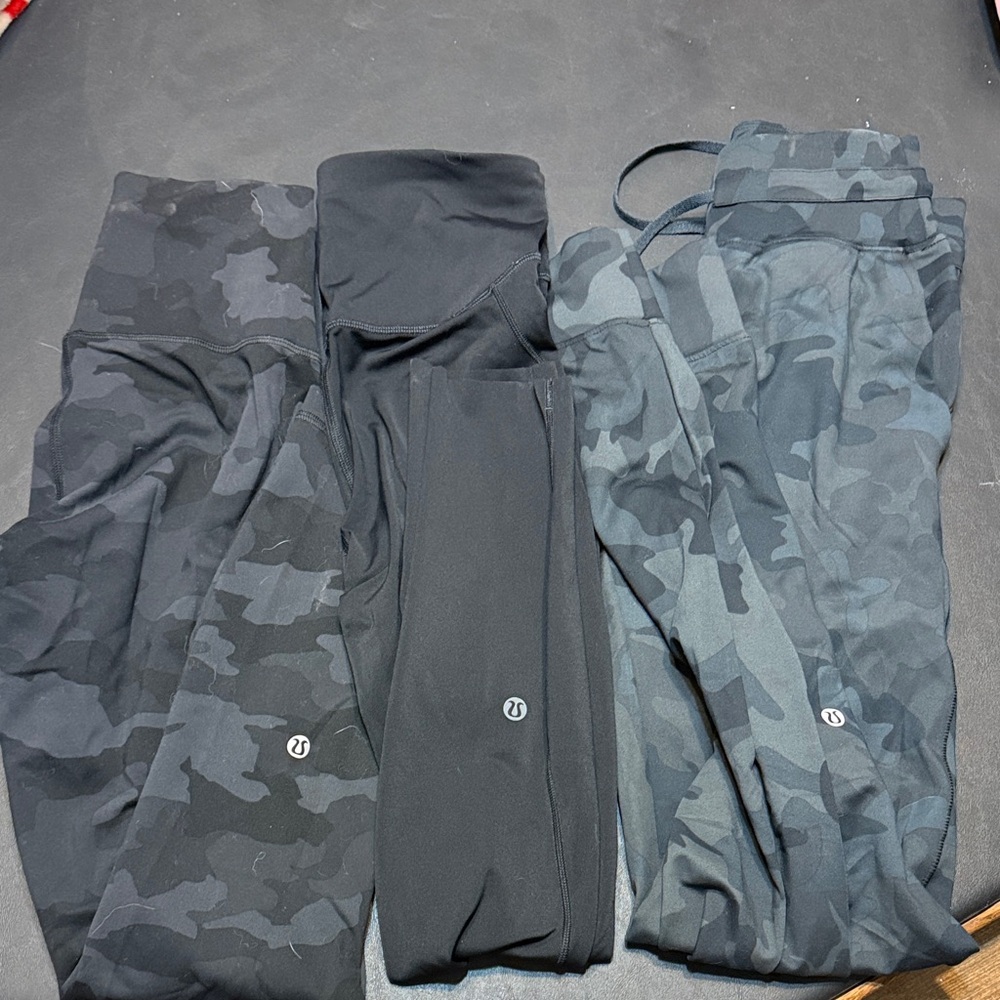 Lululemon Camouflage and Black Leggings